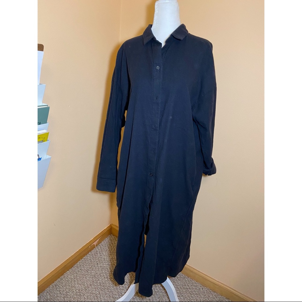 BRAND NEW Floor Length Button Down Dress Navy Blue
